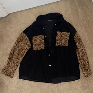 Leopard Print Corduroy Jacket